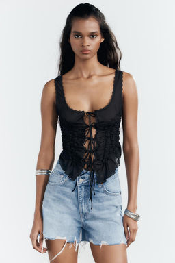 GATHERED TIE TOP - Zara фото 26
