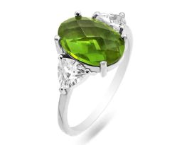 Кольцо из серебра султанит, Элеганс