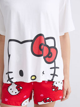 Hello Kitty Bask?l? Kad?n ?ortlu Pijama Tak?m?