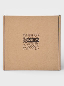 Подарочный набор посуды Adelica С любовью, столик для вина d=32 см, менажница d=25 см, подсвечник d=8 см, дерево берёза