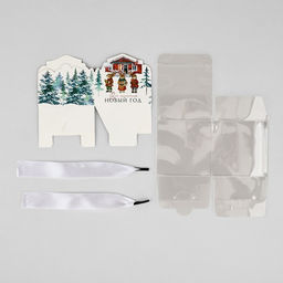 Цена за 2 шт. Коробка подарочная новогодняя складная Новый год, 7?7?7 см