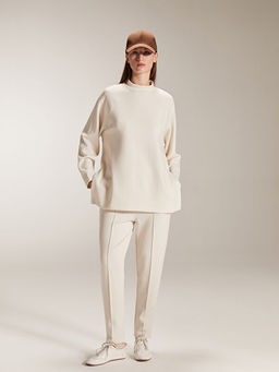 Dik Yaka Oversize Kad?n Sweatshirt Tunik