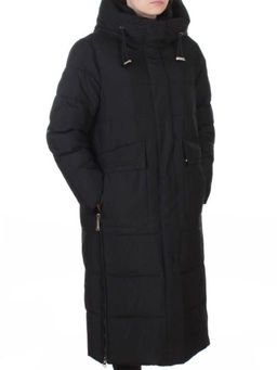 8359 BLACK Пальто зимнее женское (200 гр. холлофайбер)