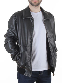 258209846 DK. GRAY Куртка мужская демисезонная (эко-кожа)