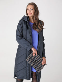 Еврозима! 24308 Пальто дем. т.синий - Dizzyway фото 2