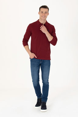 U. S. Polo Assn / Мужской бордово-красный базовый свитшот - U.s. polo assn фото 18