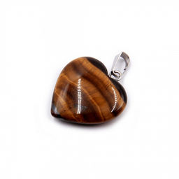 Подвеска Сердечко из камня Тигровый глаз охраняет от покушений врагов и недоброжелателей 2см