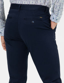 Lacivert Slim Fit Basic Chino Pantolon