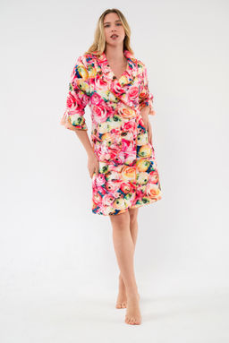 Халат женский из ультрасофта Светлана цветы - Амадэль фото 2