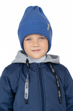 Шапка вязаная кобальт