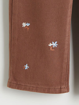 Beli Lastikli ?i?ekli K?z ?ocuk Pantolon