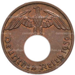 Монета 2 рейхспфеннига 1939 года B Германия