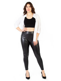 7131 Лосины утепленные женские из экокожи *