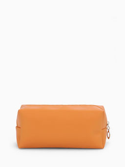 Косметичка женская ONE COLOR, на молнии, экокожа, бежевая