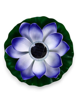 Садовый светильник для водоемов 28 х 28 х 9 см на солнечной бат-е "Лотос" фиол-ый N010