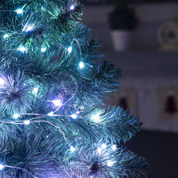 Гирлянда Нить 10 м роса, IP20, серебристая нить, 100 LED, пульт ДУ, свечение RGB, USB - Luazon lighting фото 8