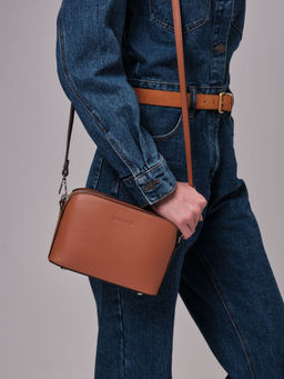 Сумка на плечо кросс-боди Deboro 30848 коричневый камень