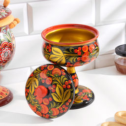 Креманка на ножке «Варенье», 20×13 см, дерево хохлома