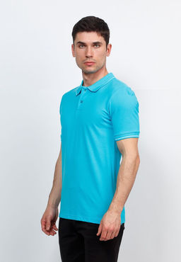 Джемпер мужской с воротником поло короткий рукав GREG G134 (лазурь)  фото 8