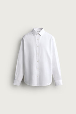 CAMISA REGULAR FIT ALGOD?N - LINO / Blanco - Zara фото 6