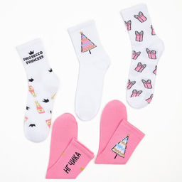 Носки женские новогодние KAFTAN «Сияй» размер 36-40 (23-25 см), набор 5 пар