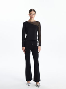 Bisiklet Yaka ?nterlok Kad?n Bluz