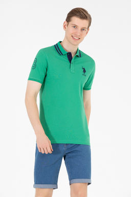 Мужская зеленая футболка с воротником поло Basic - U.s. polo assn фото 18