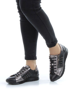 05-570 BLACK Кроссовки женские (натуральная кожа)