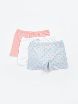 Bask?l? K?z ?ocuk Boxer 3l?