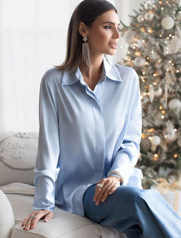 D29.275 Блузка женская голубой