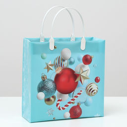 Цена за 2 шт. Пакет новогодний Шарики с карамелью, мягкий пластик, 26?24 см, 140 мкм