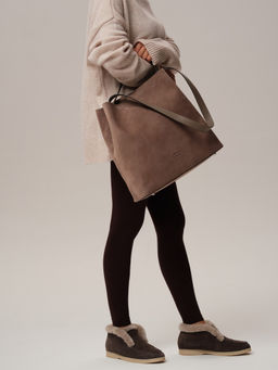 Замшевая сумка шоппер Olga DBR 30948 капучино фото 7