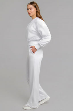Арт. 2538 Костюм женский с брюками 44-48 (3 шт) Цвет:белый - Калинка фото 4