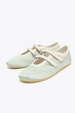 SATIN EFFECT TOPSTITCHED BALLERINAS - Zara фото 20