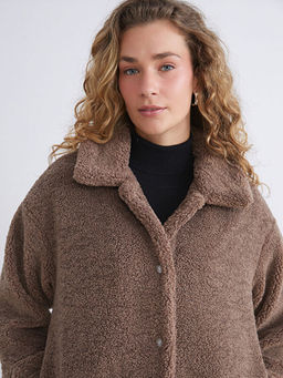 G?mlek Yaka Oversize Kad?n Pel?? Mont