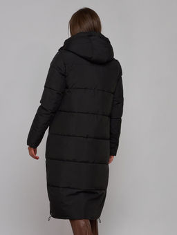 Пальто утепленное молодежное зимнее женское черного цвета 52329Ch - Holdluck фото 19