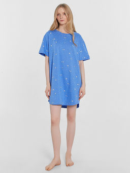 Сорочка ночная женская синяя с принтом - Mark formelle фото 2