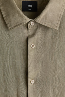 Camisa de lino Slim Fit - H&m фото 7
