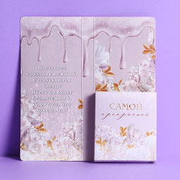 Цена за 10 шт. Открытка с местом под шоколадку Для тебя на 8 марта