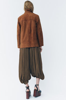 ZW COLLECTION LIMITED EDITION 100% SUEDE OVERSIZE BLAZER - Zara фото 12