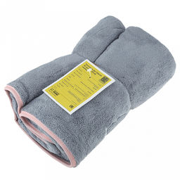 Полотенце из микрофибры "Счастливчик" 70х140см, полиэстер 100%, с вышивкой "Be happy", голубой (Китай)