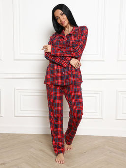 667 ПИЖАМНЫЙ ЖЕНСКИЙ КОСТЮМ (брюки) (Красная клетка) - А-дина фото 4
