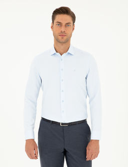 A__k Mavi Slim Fit Uzun Kollu G_mlek
