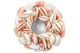 Пасхальное украшение подсвечник  "Ракушки с жемчугом", белое с розовым, на 1 свечу Elan Gallery