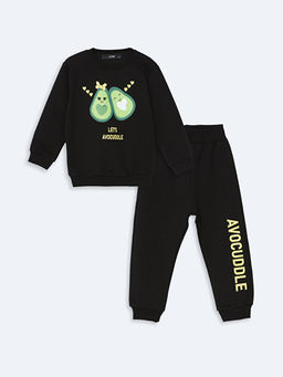 Bisiklet Yaka Bask?l? K?z Bebek E?ofman Tak?m