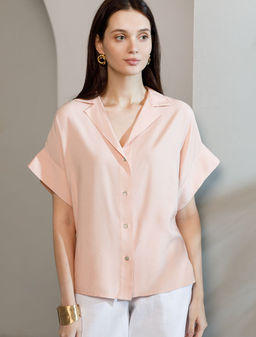 Блузка с коротким рукавом из вискозы с лиоцеллом - Vilatte фото 6