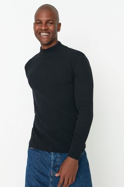 TRENDYOL MAN Bordo Unisex Dar Kal?p Pamuklu Yar?m Bal?kc? Yaka Fitilli Triko Kazak TMNAW21KZ0553 - Trendyolmilla фото 3