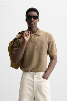 CROCHET KNIT POLO SHIRT - Zara фото 2
