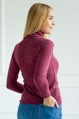 Водолазка женская из ангоры однотонной Беатрисса2 бордо - Амадэль фото 8