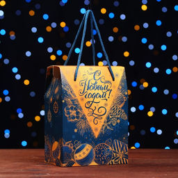 Цена за 5 шт. Подарочная коробка Новогодняя 14 х 9 х 20 см